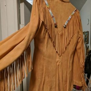 Char and Sher Native Fringe Beaded Jacket